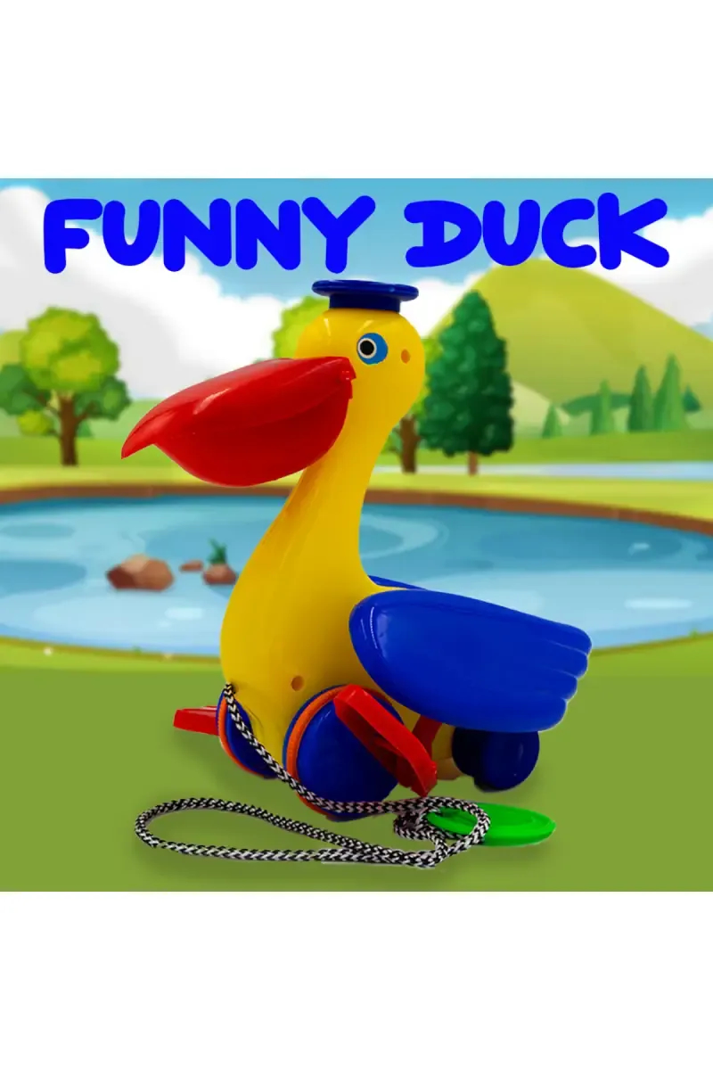 Lovely Toys Funny Duck Pull Along Toy - Pack of 1