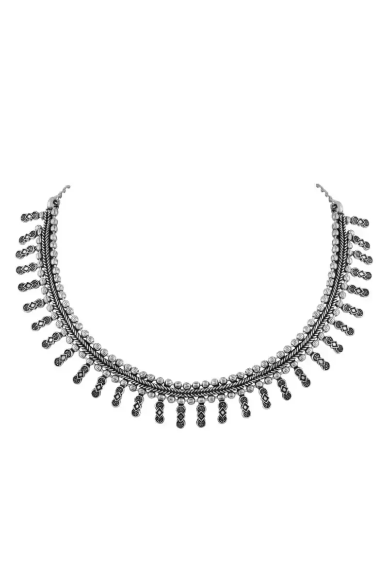 Oxidized Silver Plated Necklace for Women