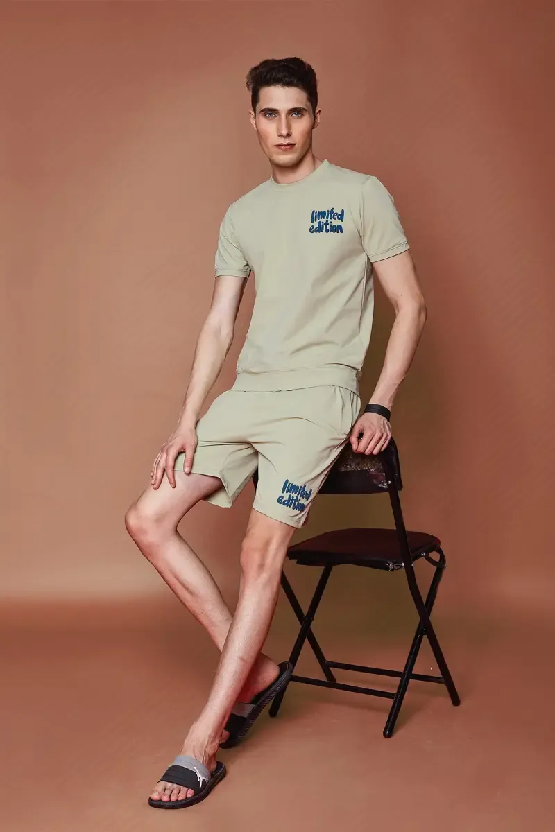 Cotton T-shirt with Shorts Sets for Men (2-Pcs Set)