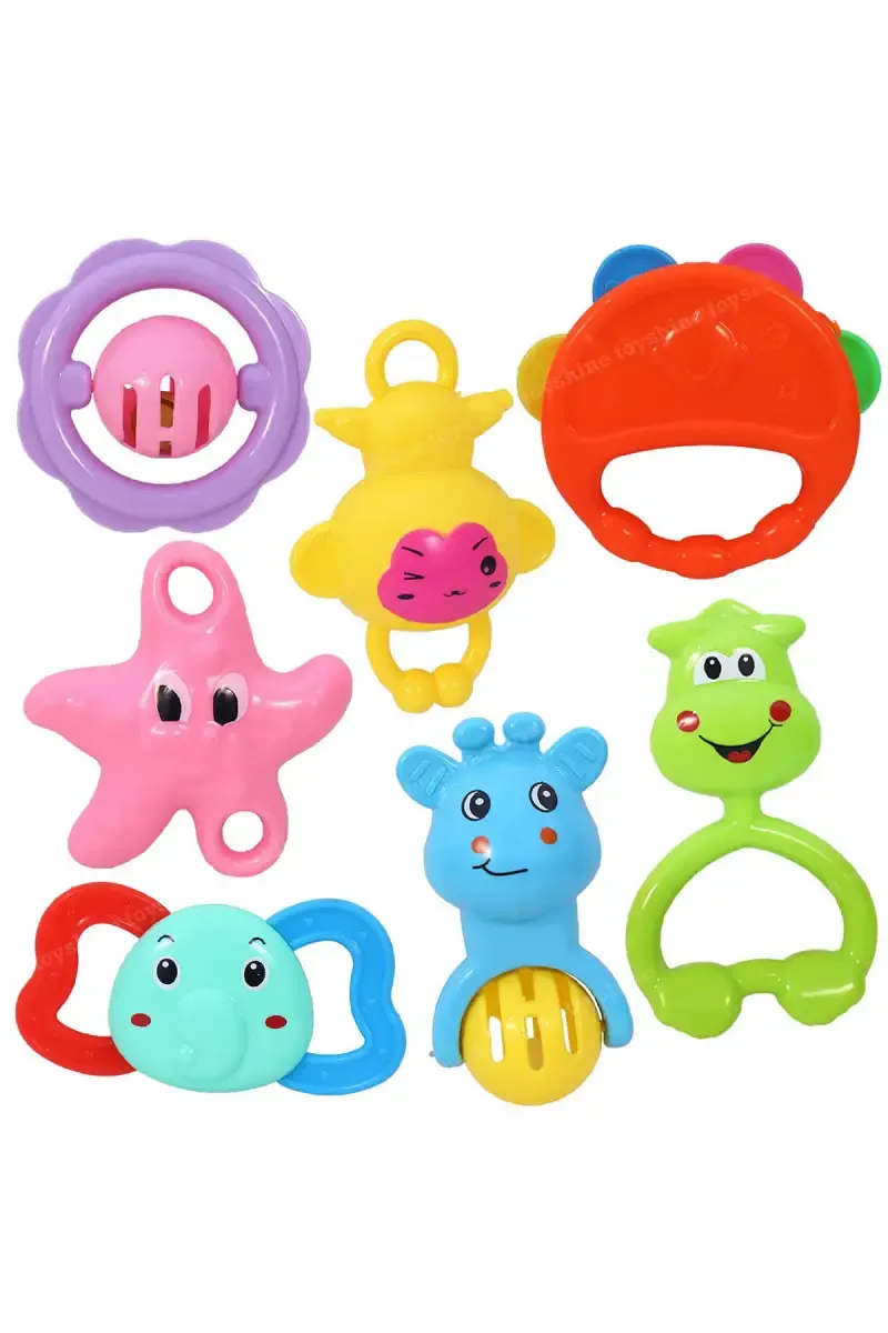 Toyshine Rattle Set with Teethers (Multicolor, Pack of 7)