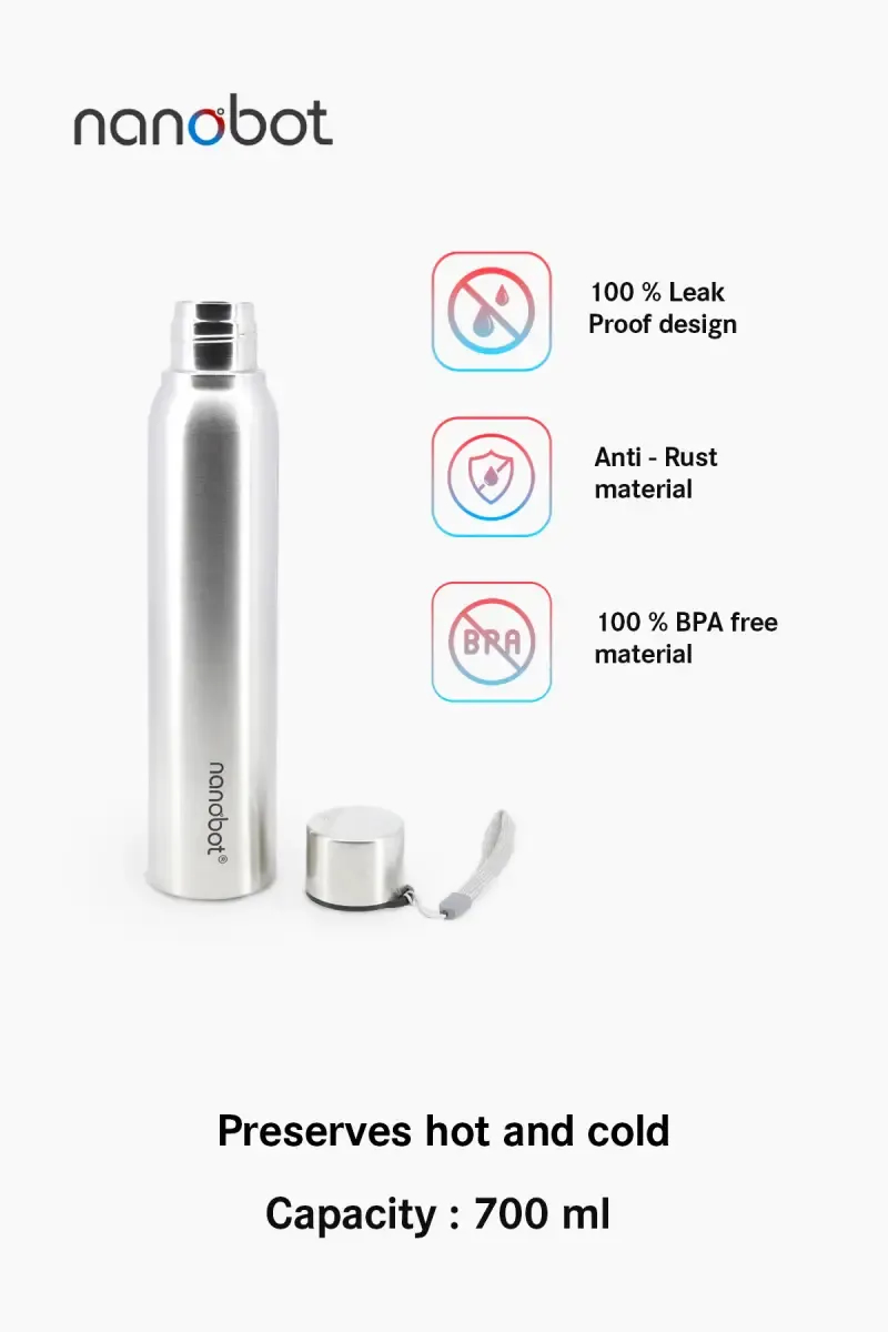 Nanobot Stainless Steel Falcon Slim Vacuum Flask - 700 ml