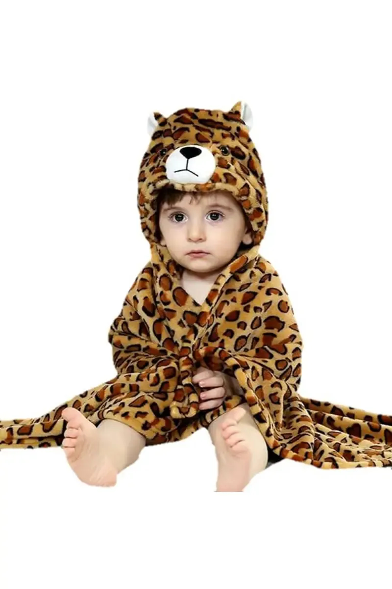 Brandonn Baby Towel cum Wrapper - Tiger Prints