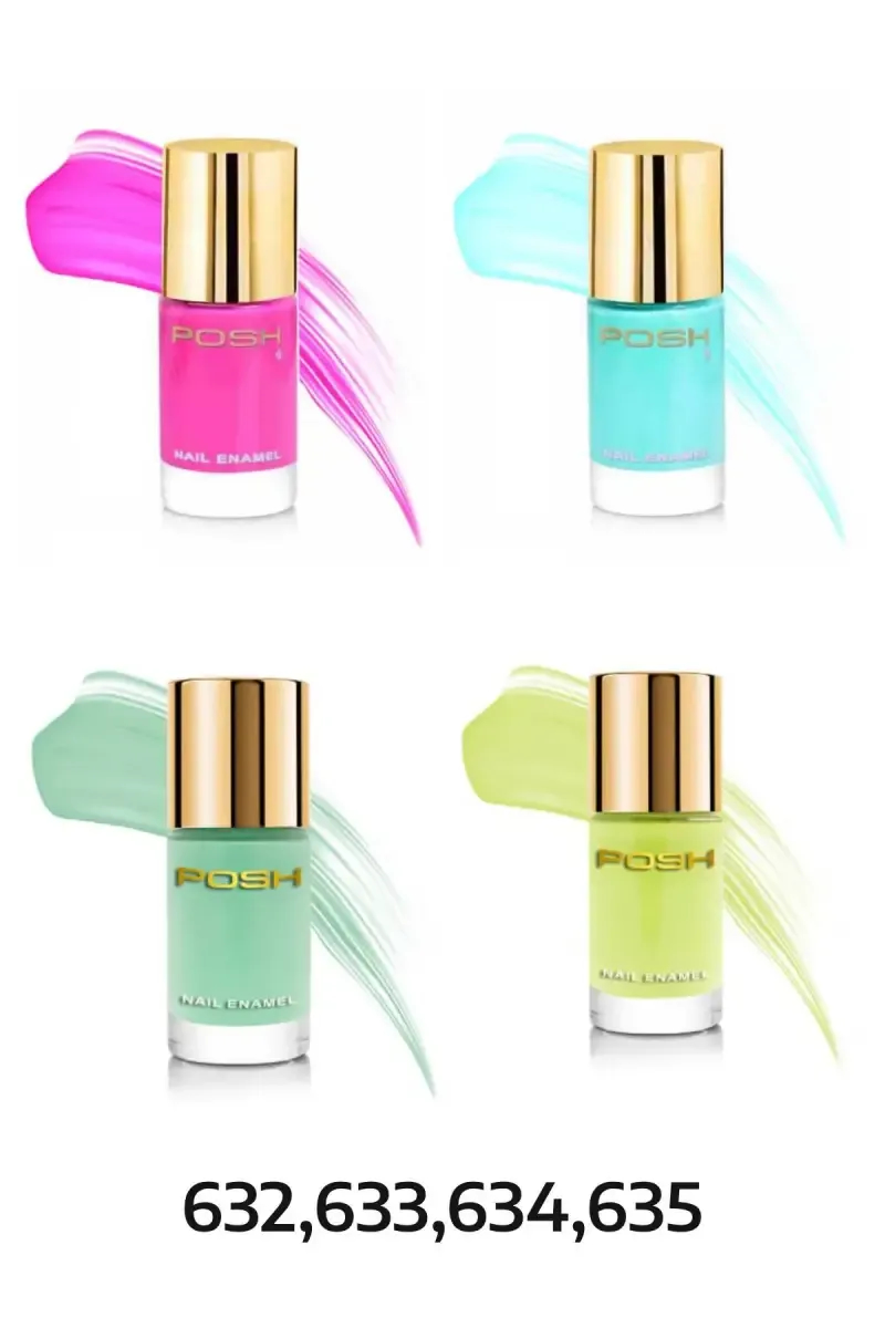 Posh High Gloss 4 Pcs Toxin Free Nail Polish - 9ml x 4