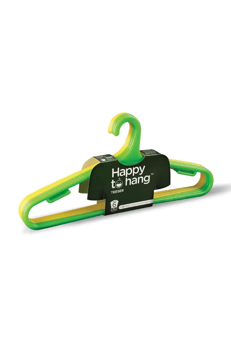 Happy to Hang Plastic Teeser Cloth Hanger Set - 6 Pcs
