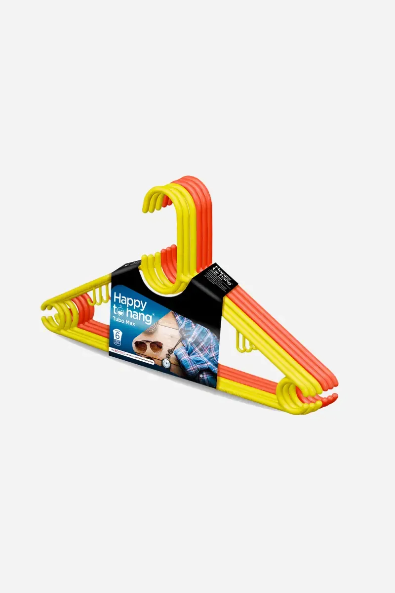 Happy to Hang Plastic Tubomax Cloth Hanger Set- 6Pcs