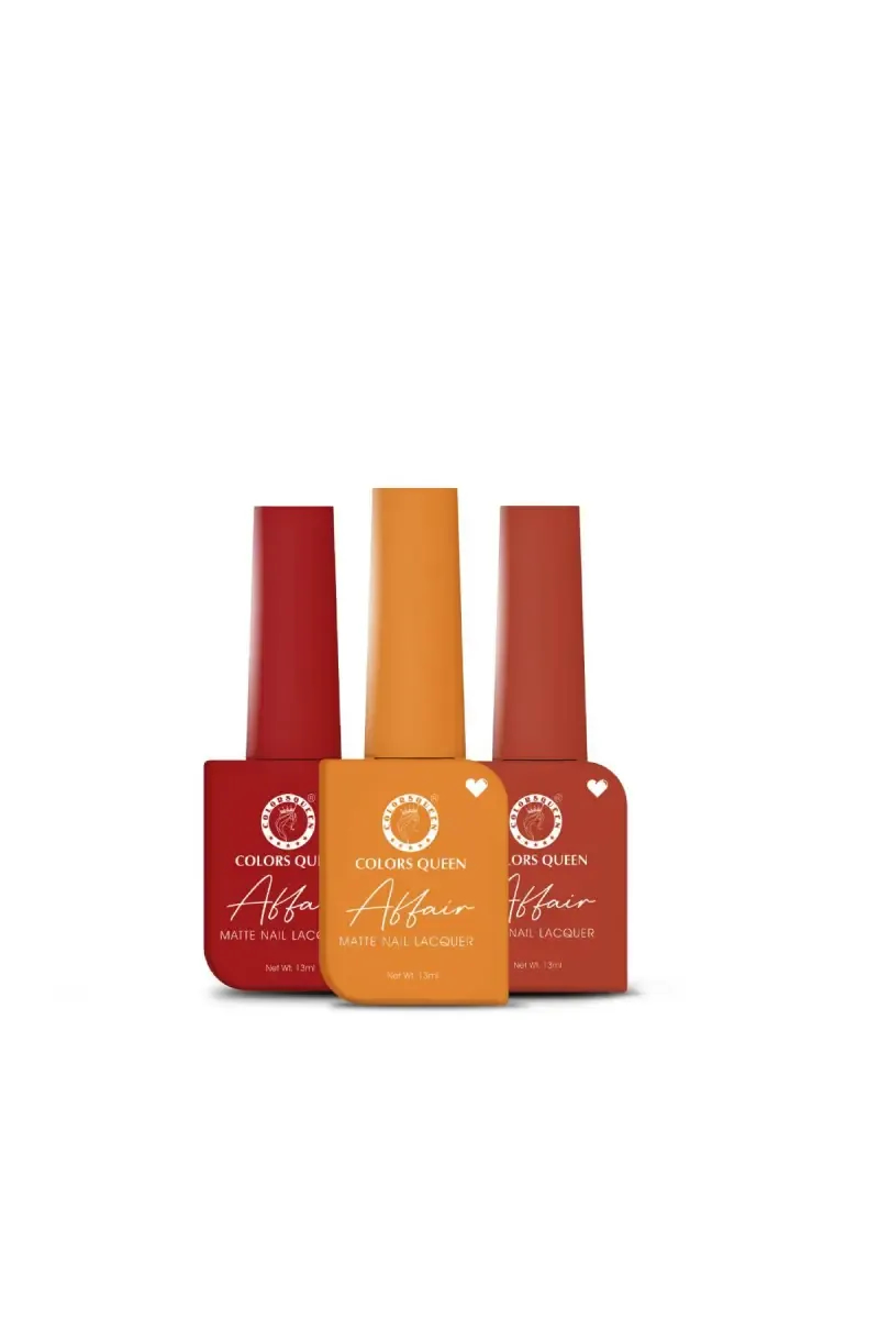 Colors Queen Affair Semi Matte Glossy Nail Polish - Pack Of 3 (Shade 25) 