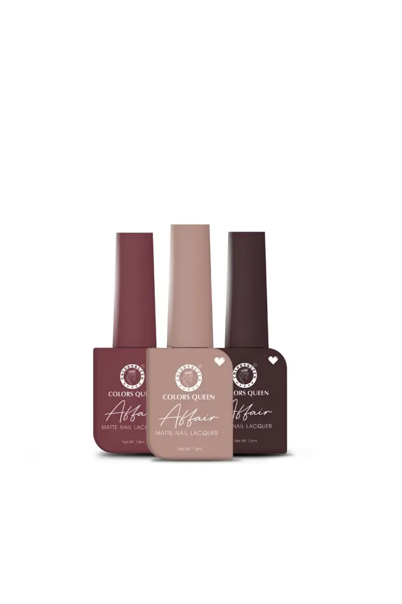 Colors Queen Affair Semi Matte Glossy Nail Polish - Pack Of 3 (Shade 28) 