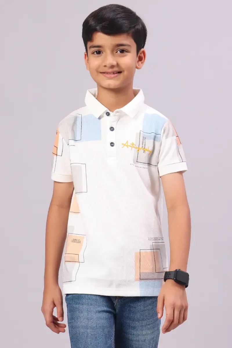 Printed Polo T-shirt for Boy