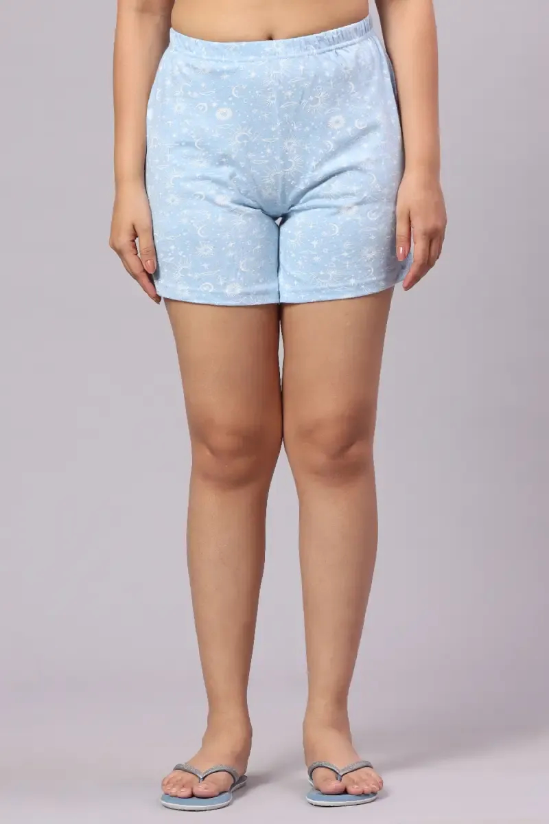 Cotton Hosiery Conversational Printed Shorts for Women