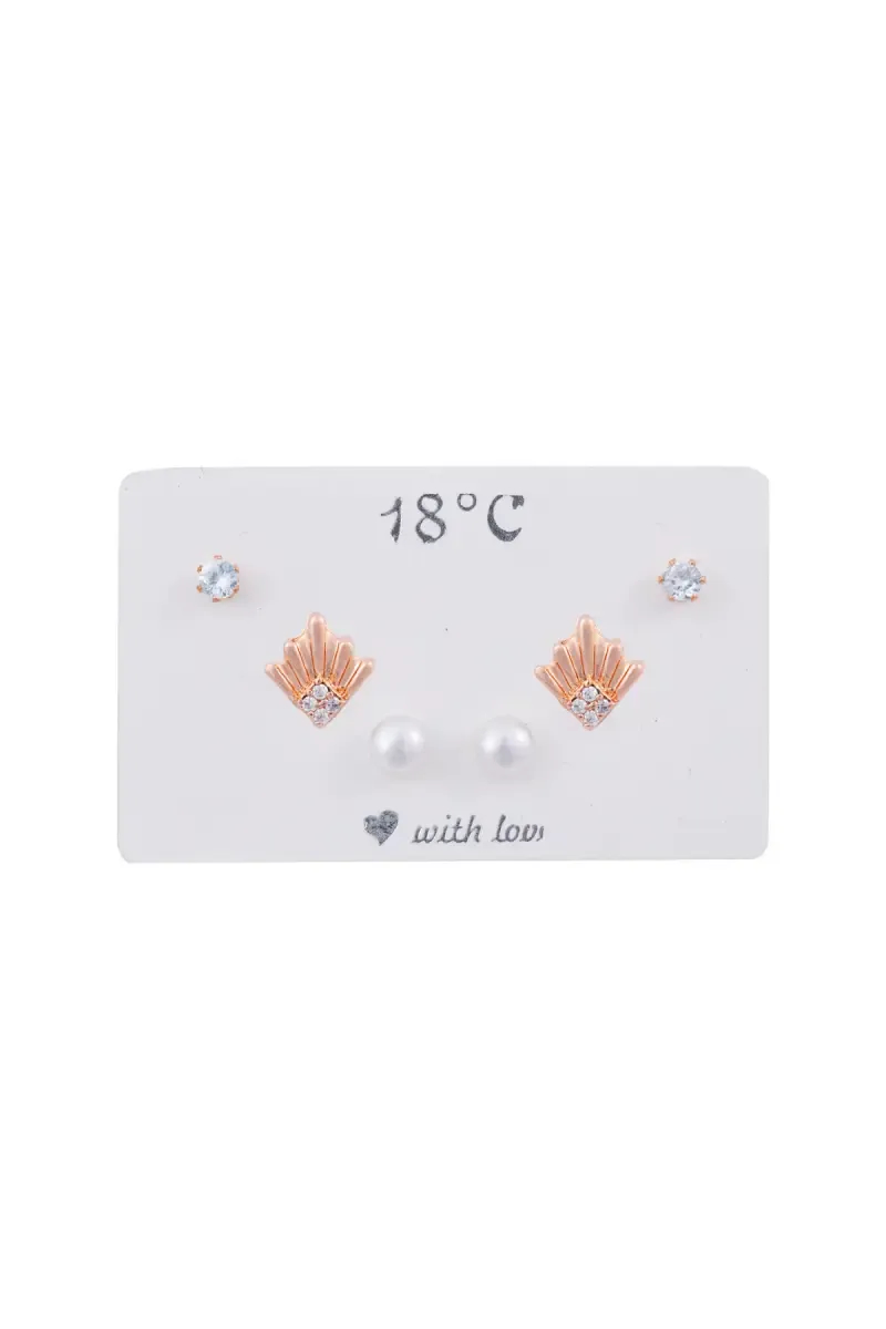 Elegant Studs Earrings Card for Women - Pack of 3