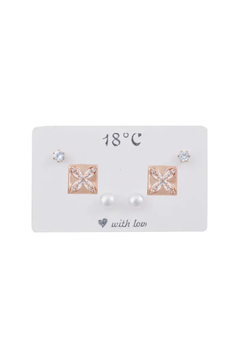 Elegant Studs Earrings Card for Women - Pack of 3
