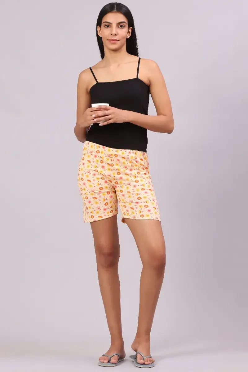 Cotton Hosiery Floral Print Shorts for Women