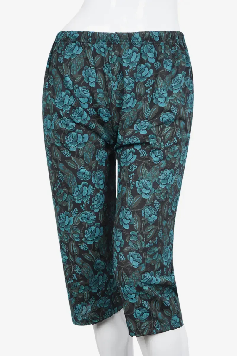 Cotton Hosiery Floral Print Capris for Women
