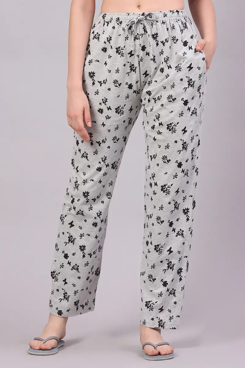 Women's Cotton Hosiery Floral Print Pyjama Pant