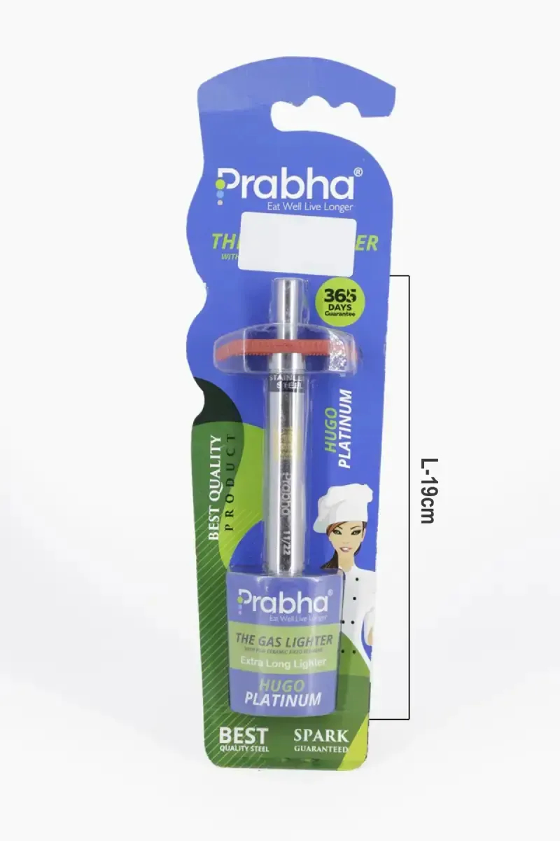 Prabha Stainless Steel Sandwich Gas Lighter - 19cm