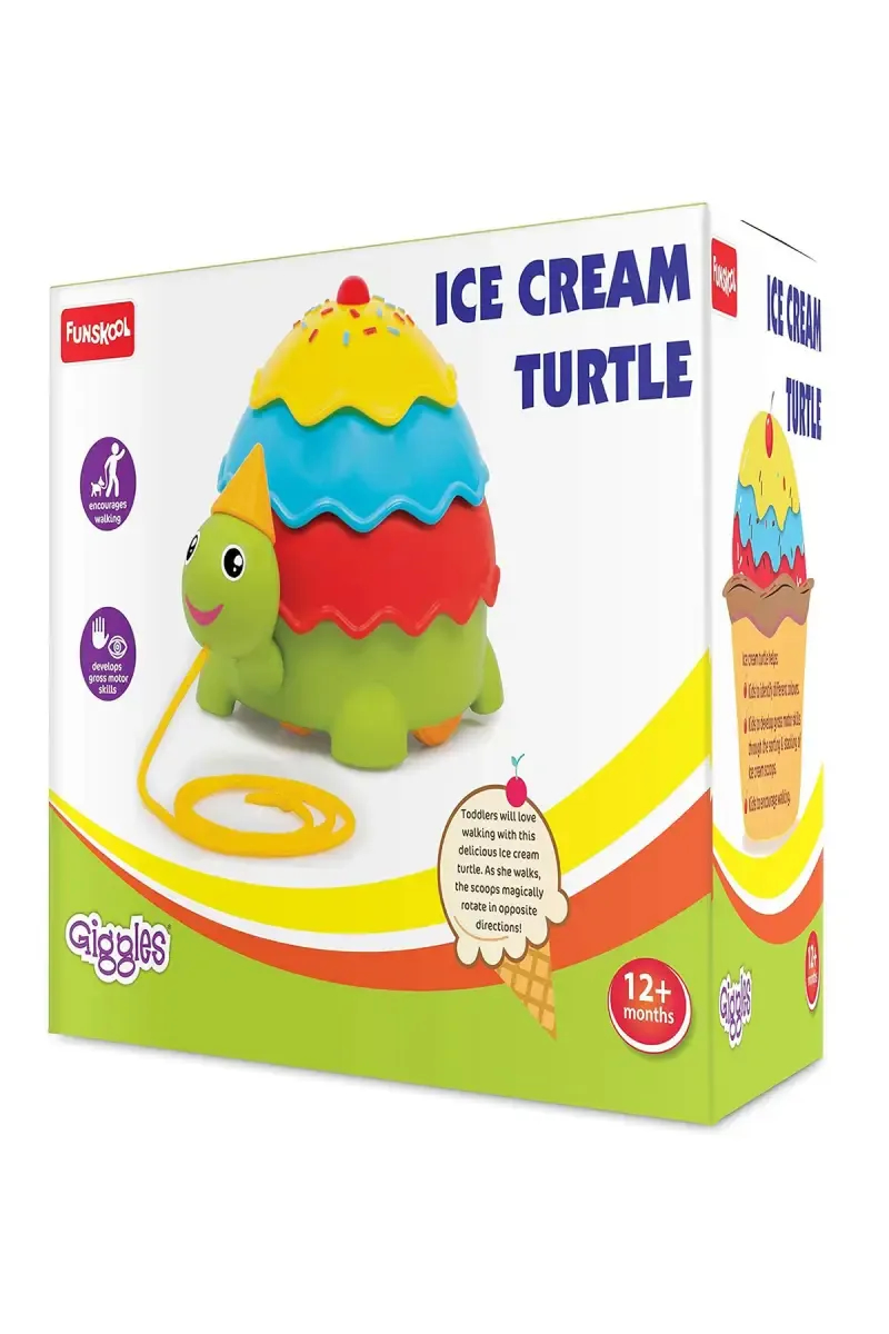 Giggles Ice cream Turtle Pull Along Toy (Multicolor, Pack Of 1)