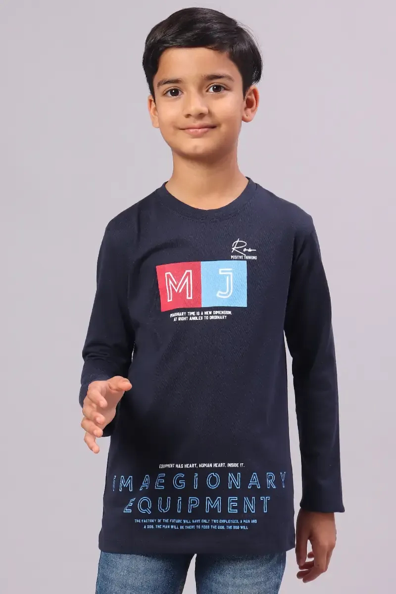 Boy's Typographic Print Cotton T-shirt 