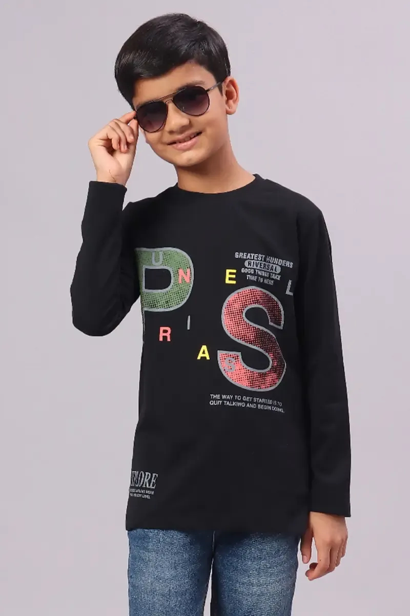 Boy's Graphic Print Cotton T-shirt 