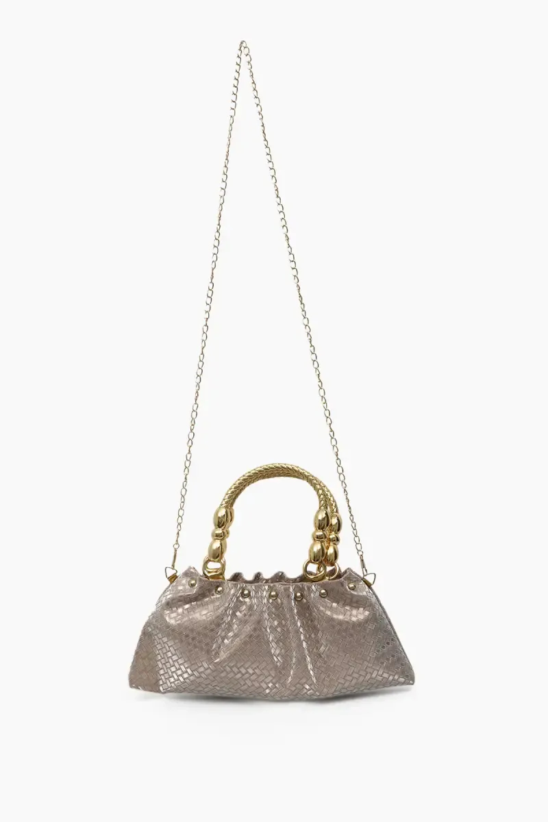 Elegant Gold Tone Hand-Held & Sling Bag