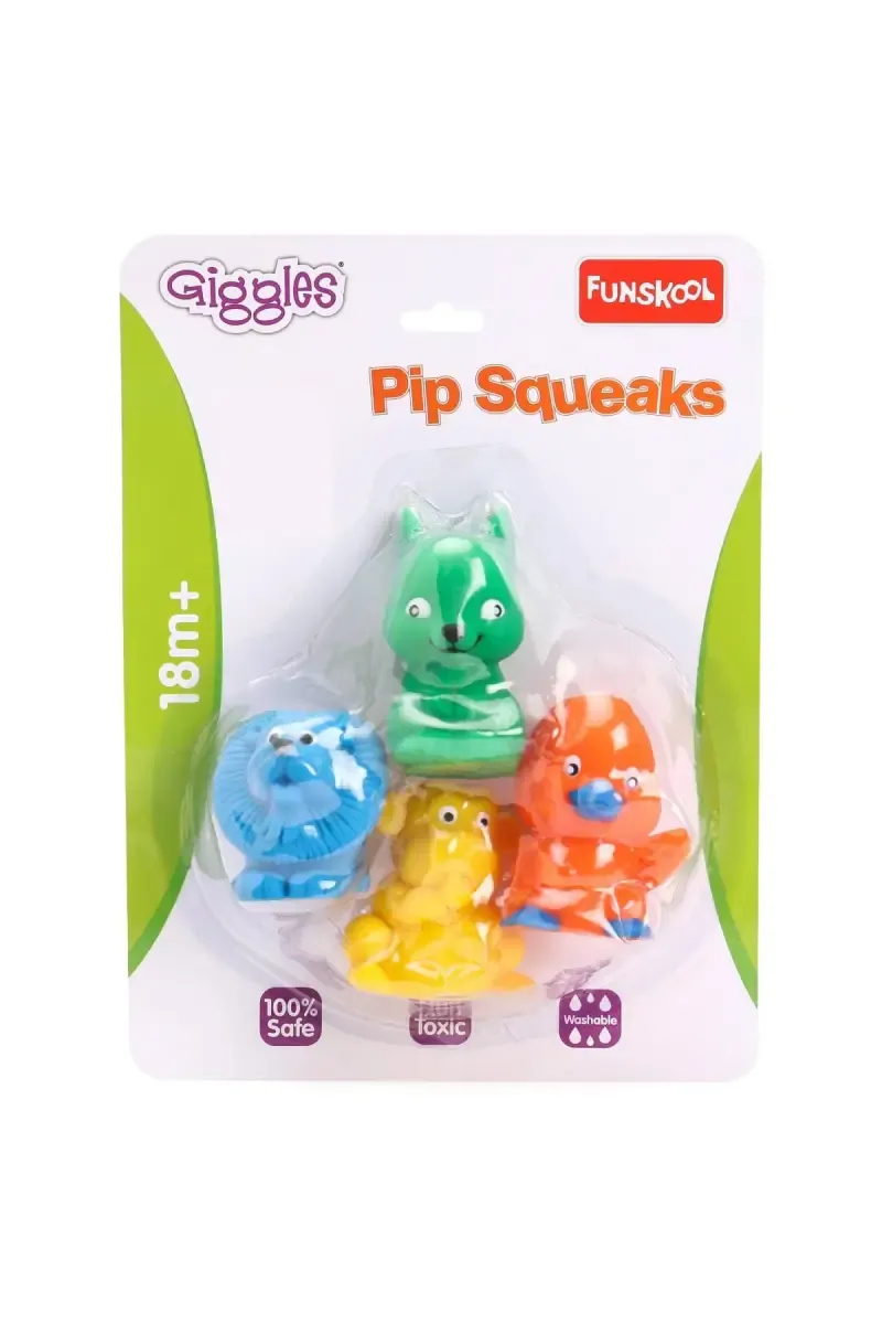 Funskool Pip Squeaks Animal Squeaker (Multicolor, Pack of 4)  