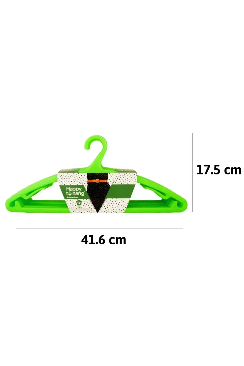 Happy to Hang Plastic Breeze Cloth Hanger - 12 Pcs