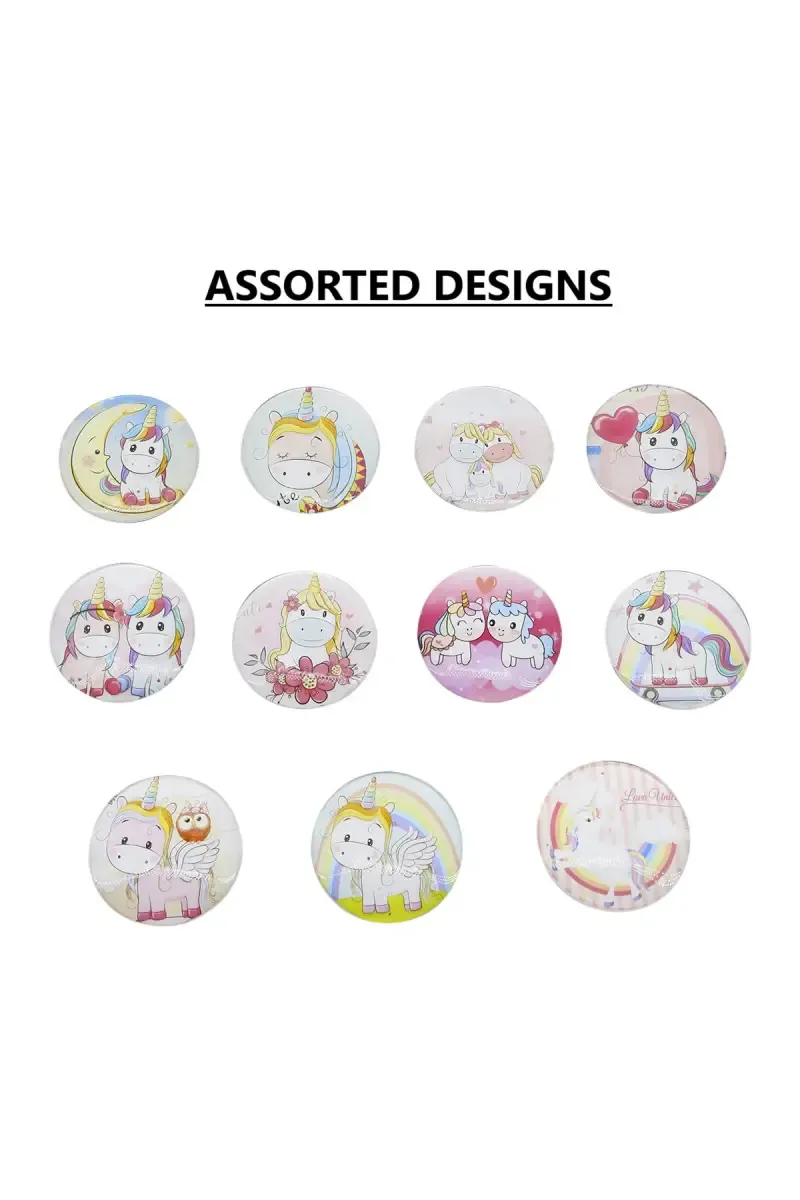 Plastic Unicorn Printed Magnetic Fridge Sticker - 1 Pc (Assorted Design)