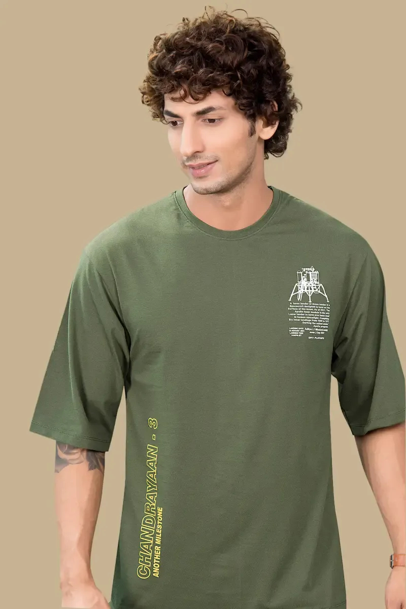 Printed Cotton Drop Shoulder T-shirt for Men