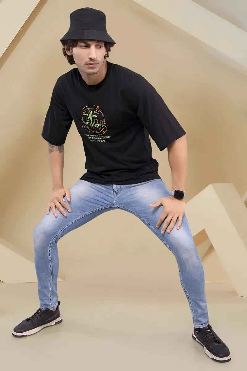 Printed Cotton Drop Shoulder T-shirt for Men