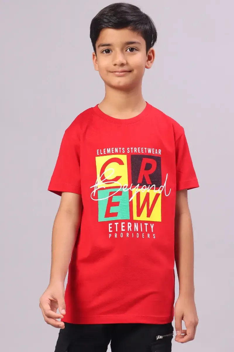 Cotton Typographic Print T-shirt for Boy