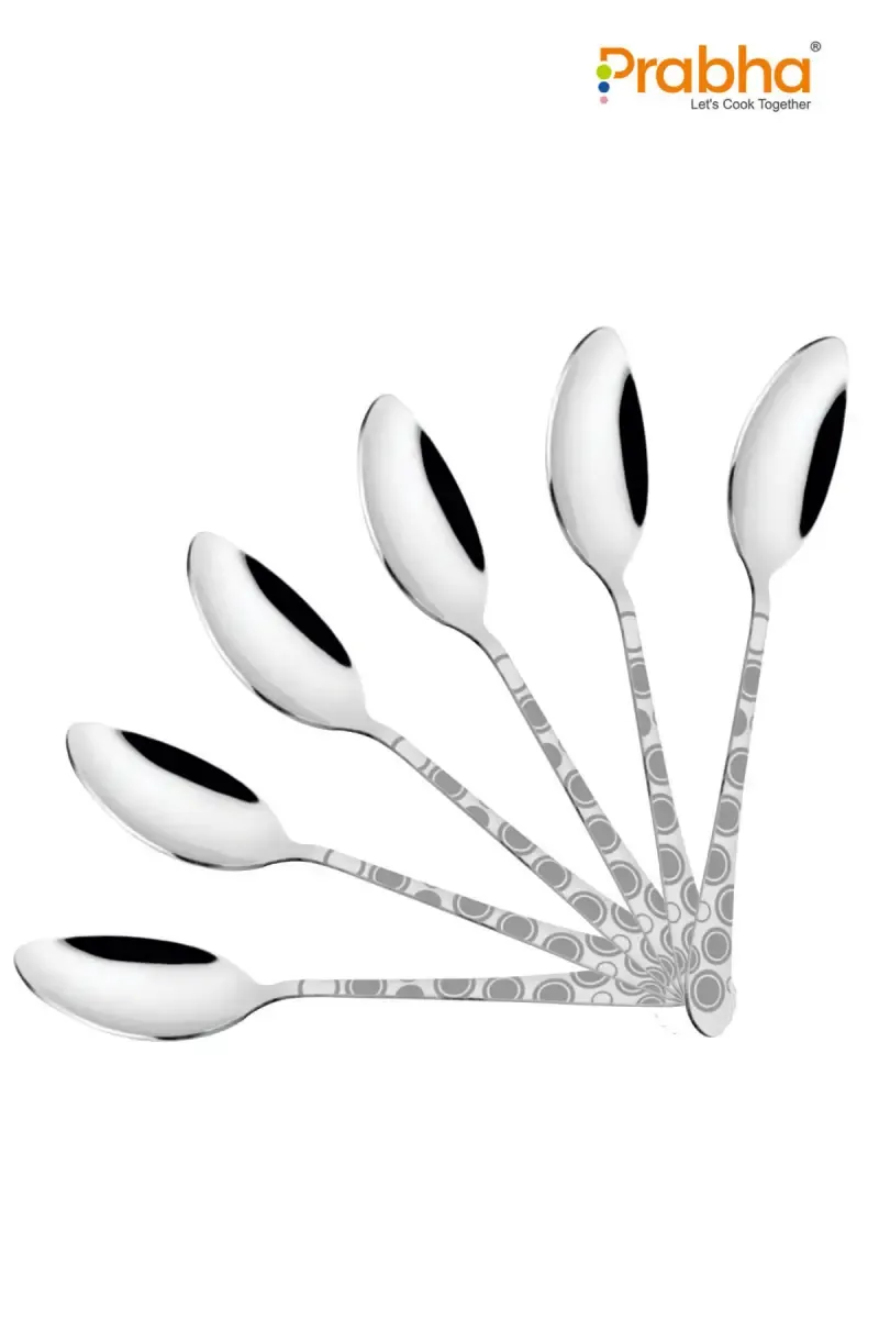 Prabha Stainless Steel Fusion Dessert Spoon Set - 18cm
