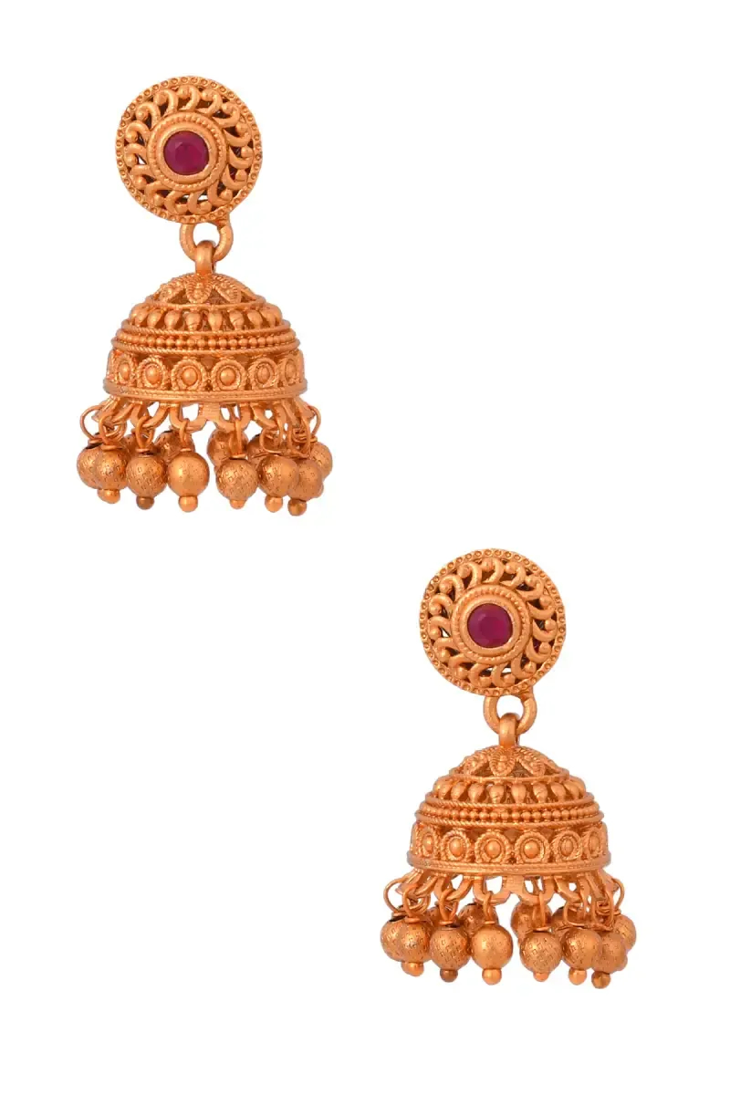 Antique Gold Jhumki Plated Earrings for Girls & Women
