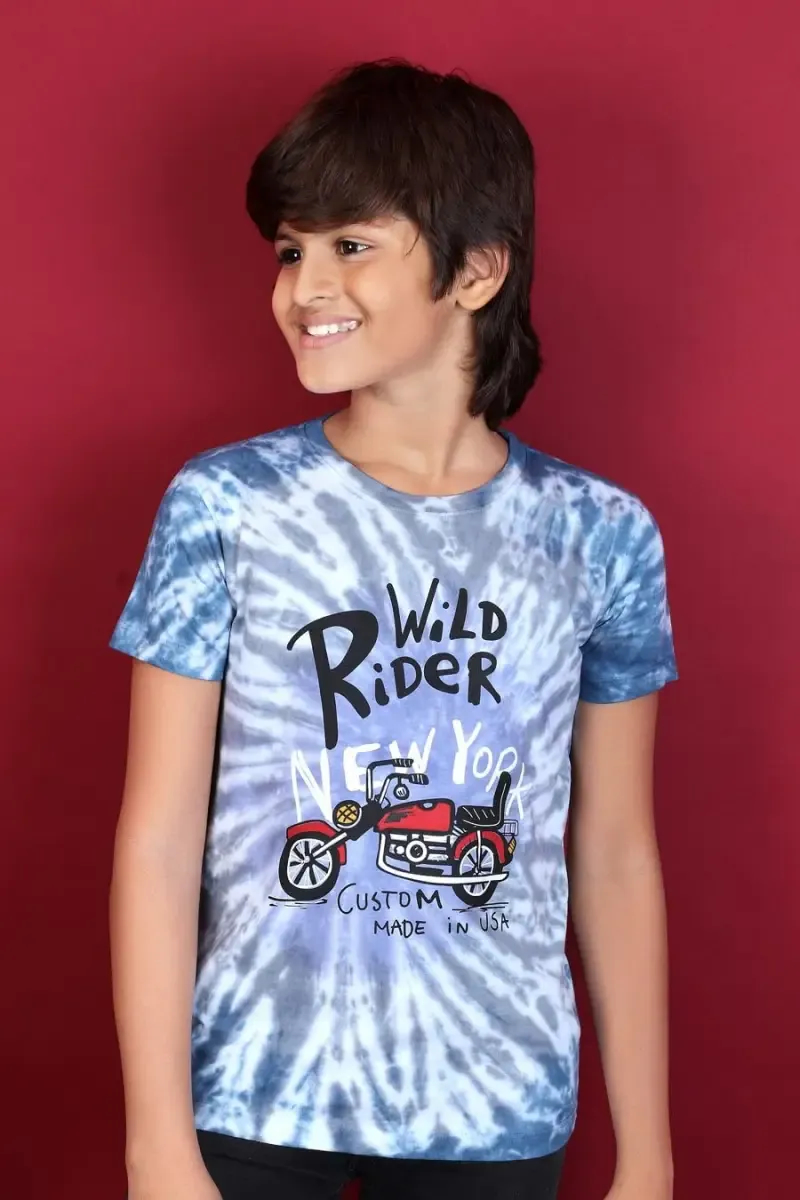 Boy's Cotton Tie & Dye Print T-shirt