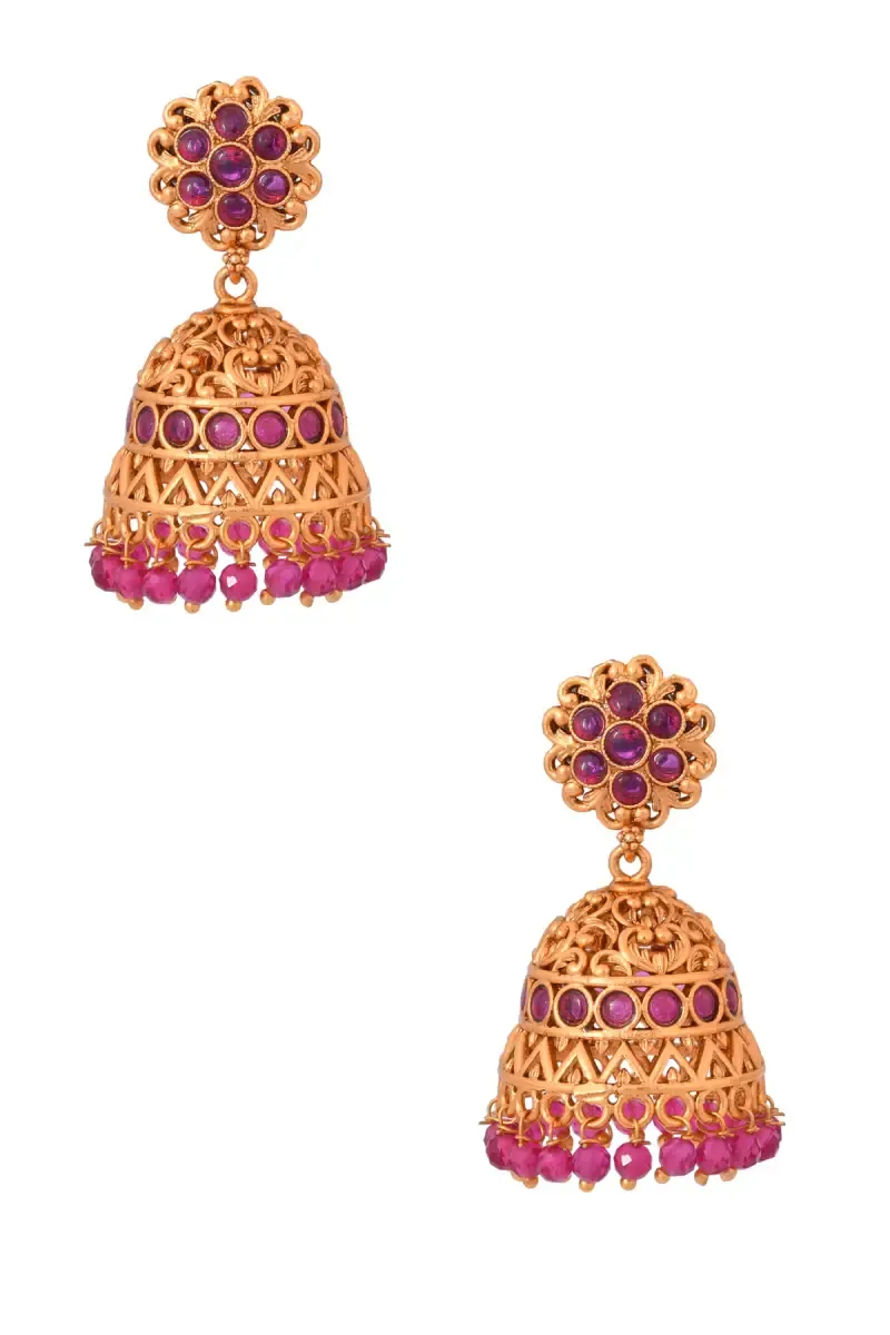 Antique Floral Jhumki Earrings for Girls & Women