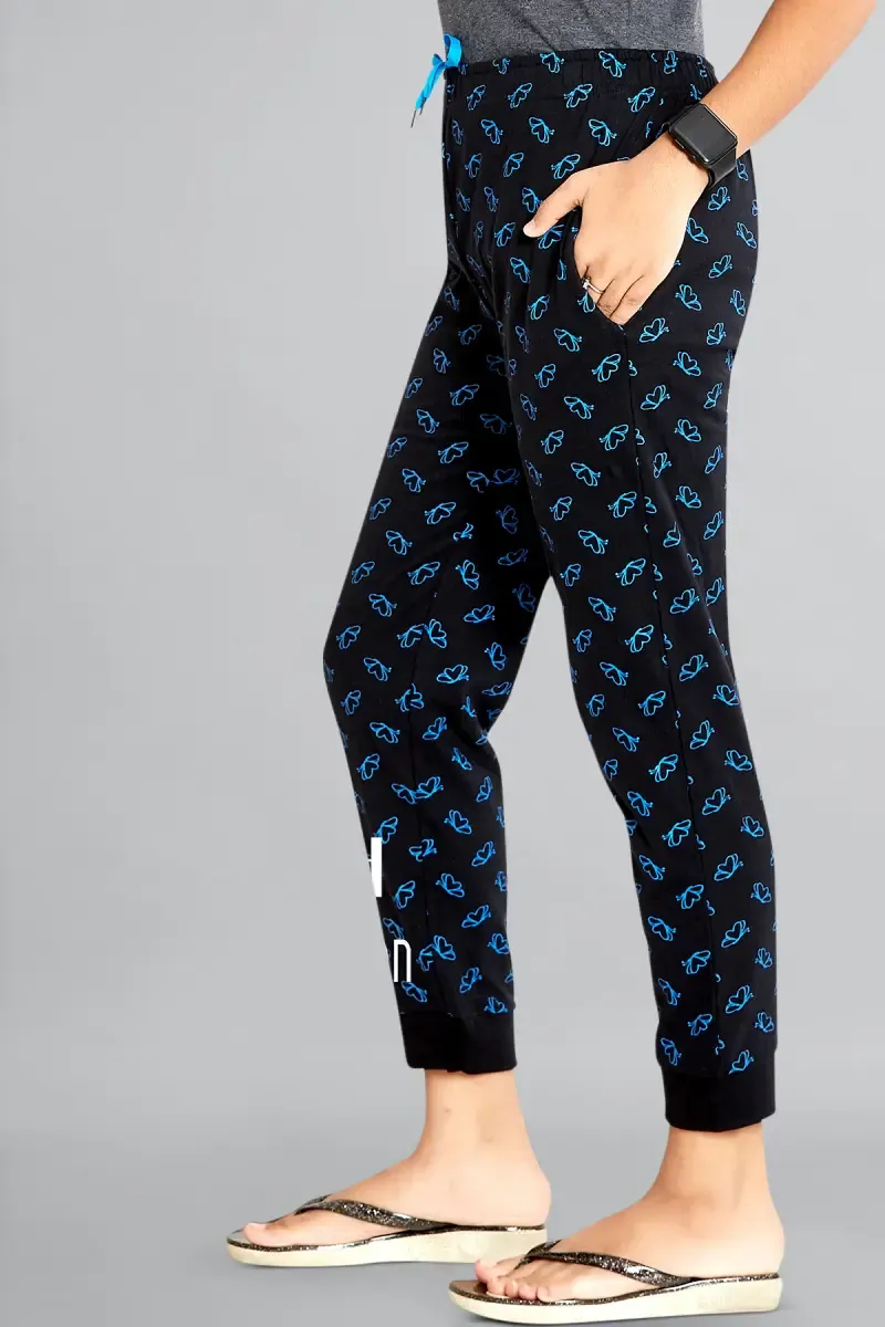 Girl's Cotton Hosiery Printed Track Pant (2 - 12 Yrs)