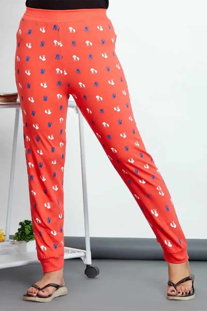 Girl's Cotton Hosiery Printed Track Pant (2 - 12 Yrs)