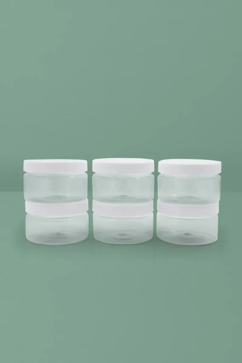 Pearlpet Plastic Dibbi jar Container, Set of 6- 150gm (Each)