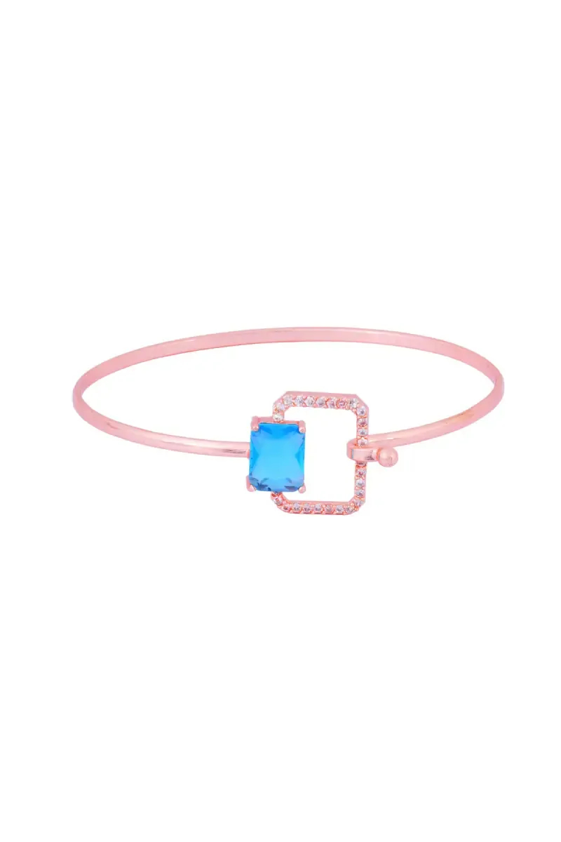 Rose Gold Square Shape Cut Adjustable Bracelet for Girls & Women