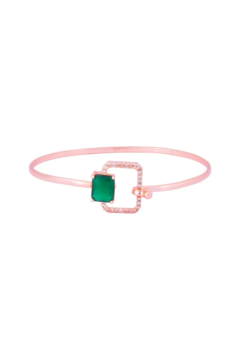 Rose Gold Square Shape Cut Adjustable Bracelet for Girls & Women