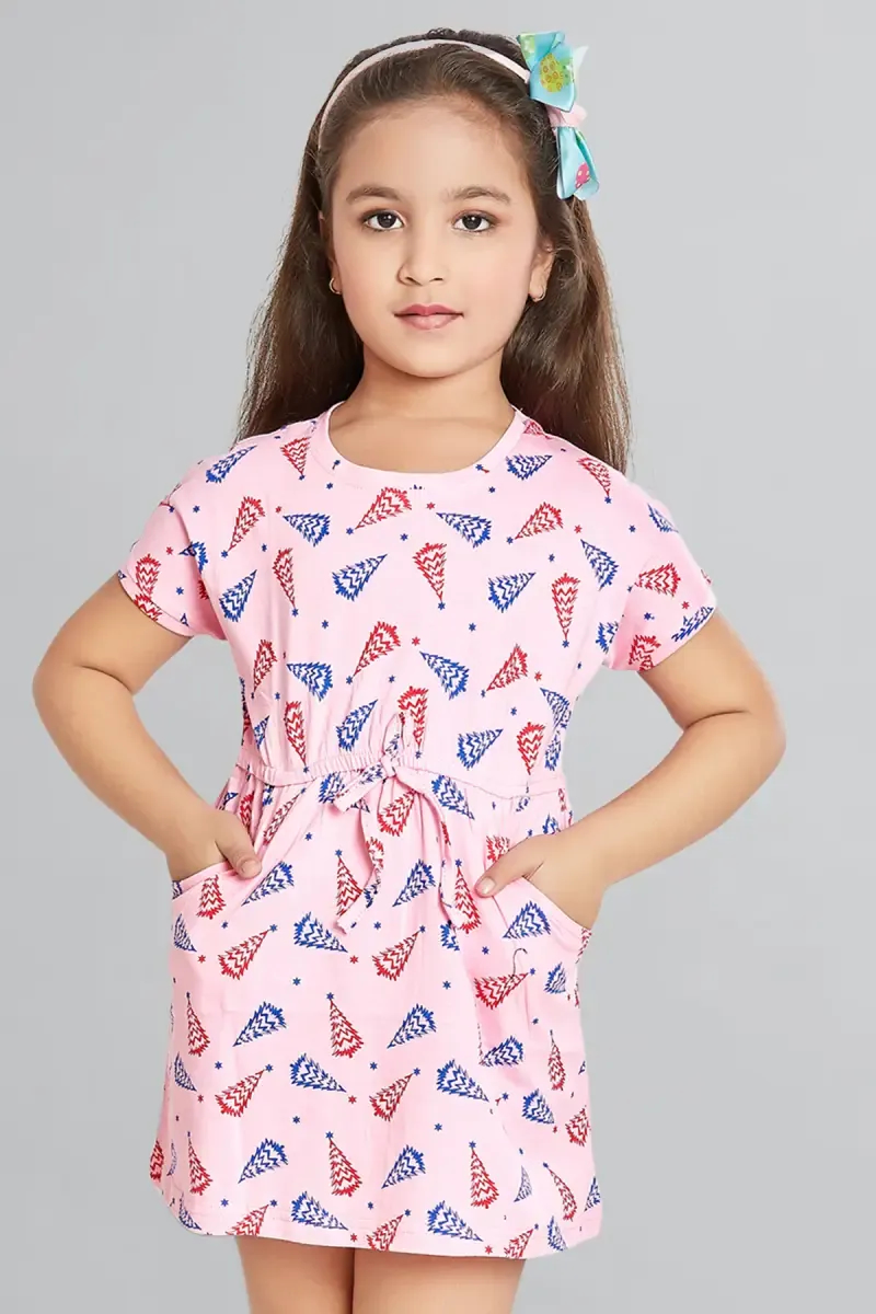 Girl's Cotton Hosiery Printed Frock (2 - 8 Yrs)