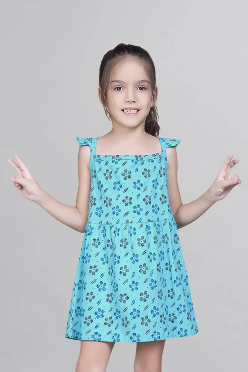 Girl's Cotton Hosiery Printed Frock (2 - 8 Yrs)