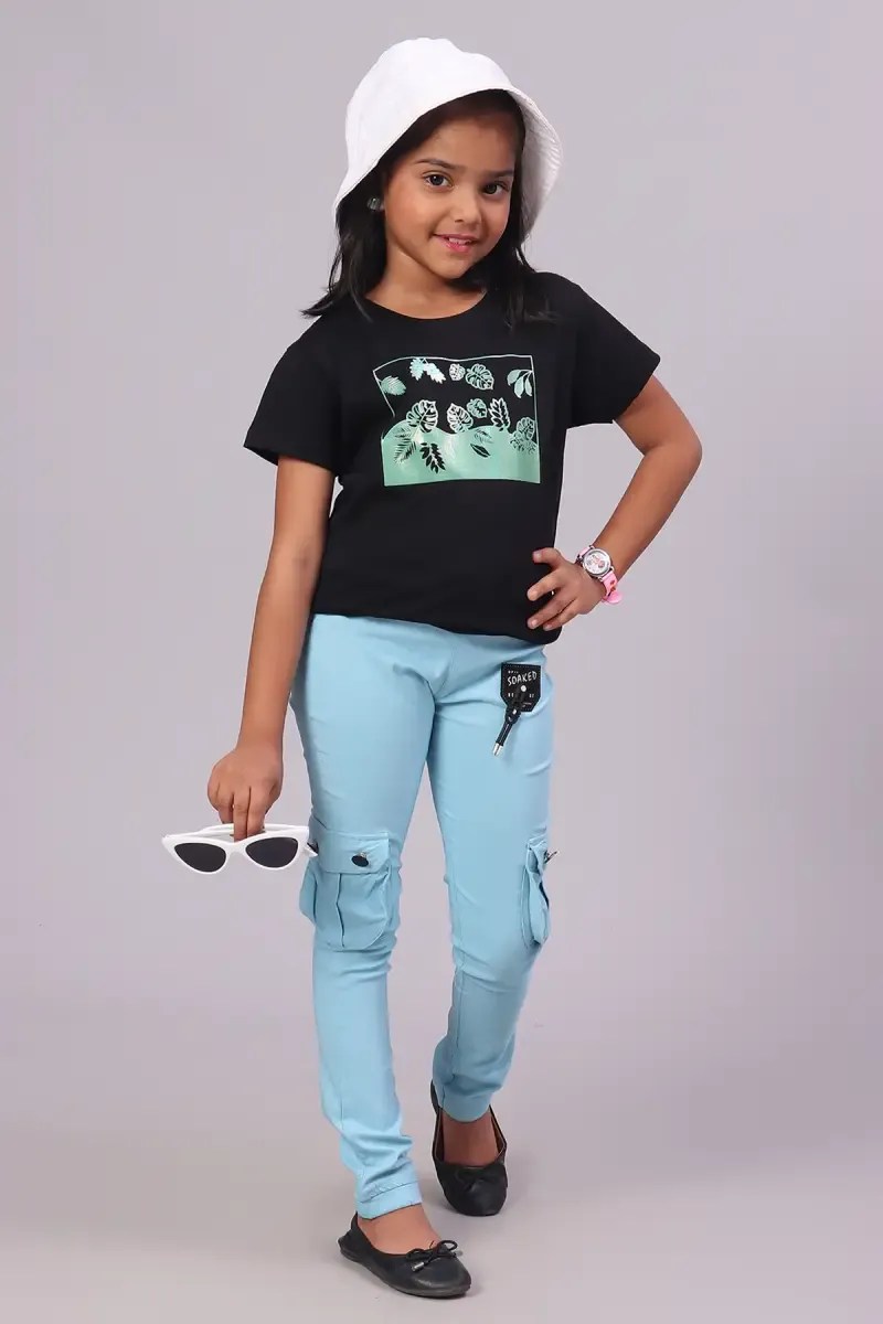 Cotton Hosiery Graphic Printed T-Shirt for Girl (3 - 14 Yrs)