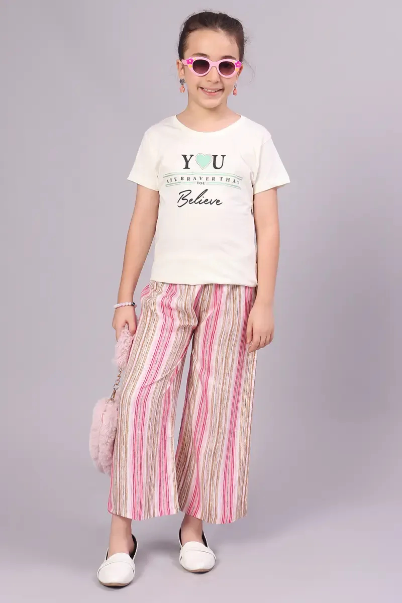 Cotton Hosiery Printed T-Shirt for Girl (3-14 Yrs)