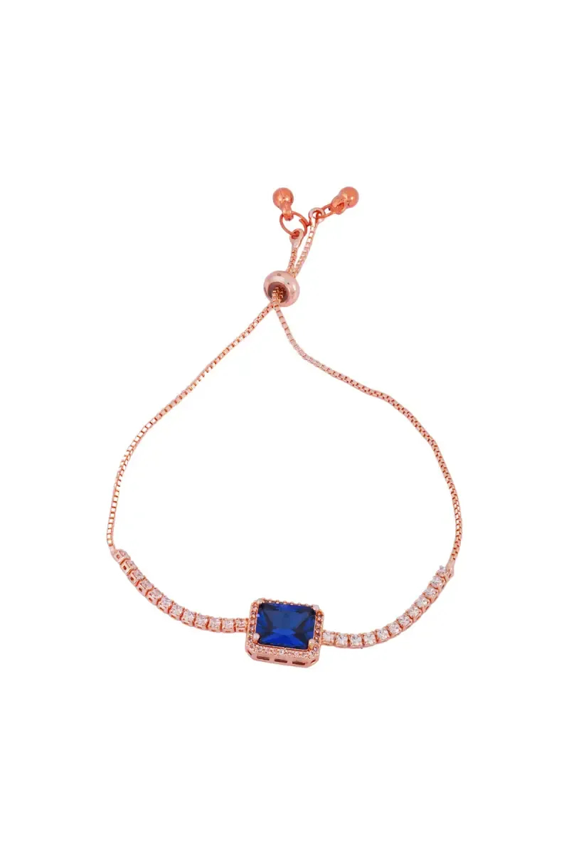 Elegant Square-Cut Stone Adjustable Bracelet for Girls & Women