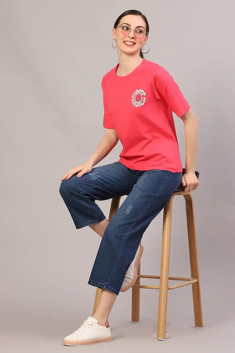 Cotton Graphic Printed T-Shirt for Women