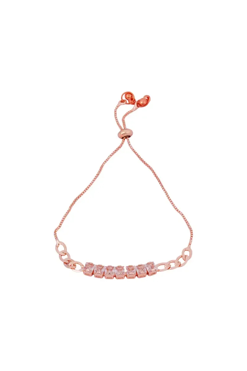 Rose Gold Chain Link Adjustable Bracelet for Girls & Women