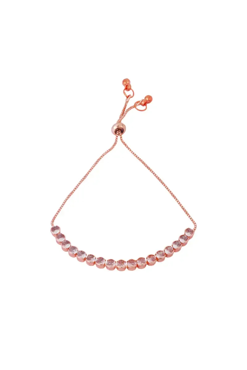 Elegant Rose Gold Adjustable Tennis Bracelet for Girls & Women