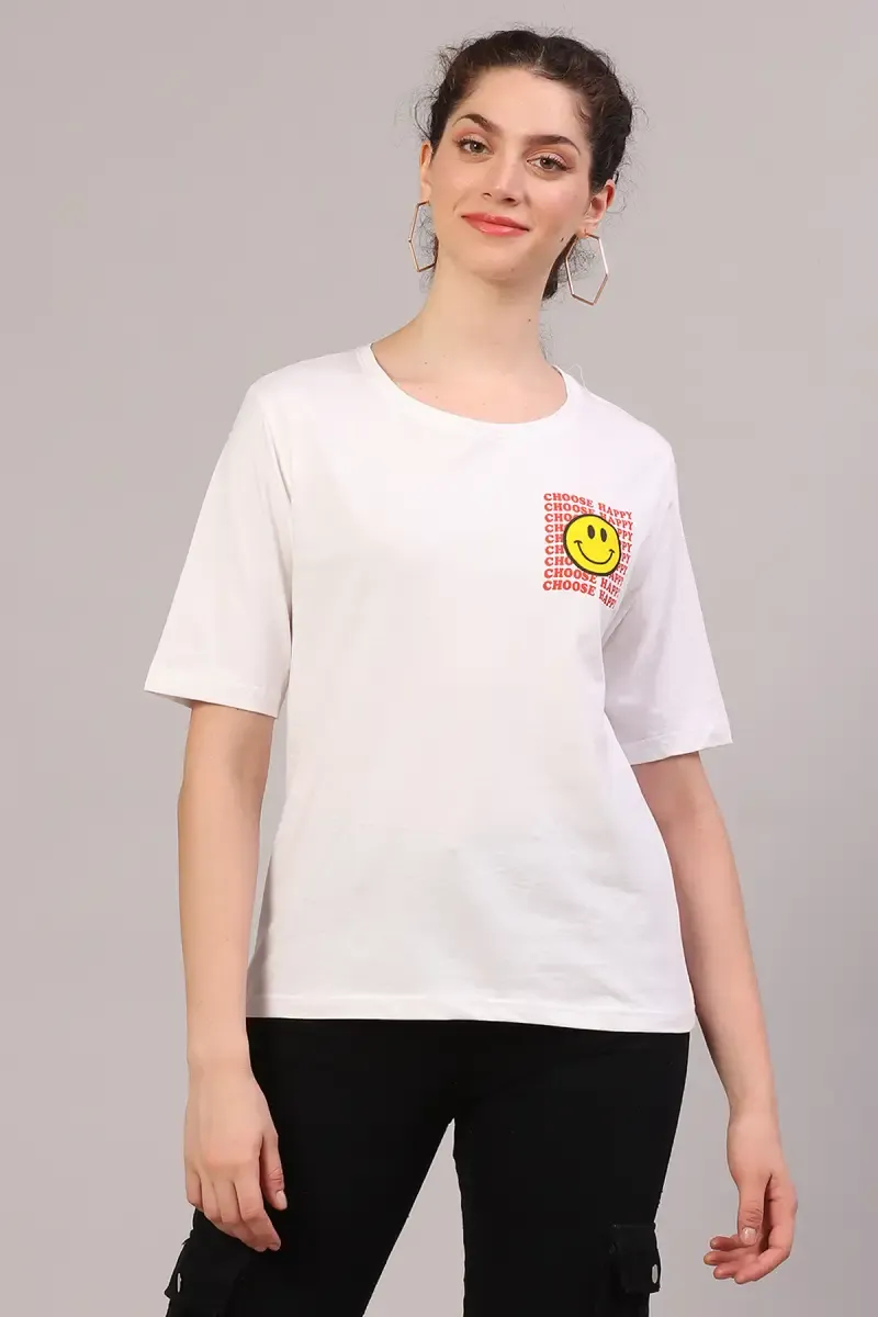Cotton Graphic Printed T-Shirt for Women