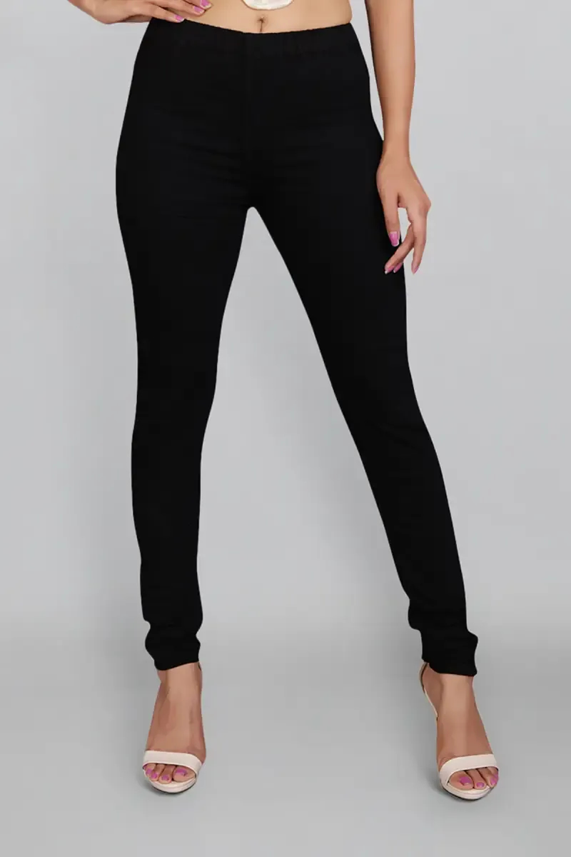 Cotton Lycra Blend Solid Jeggings for Women