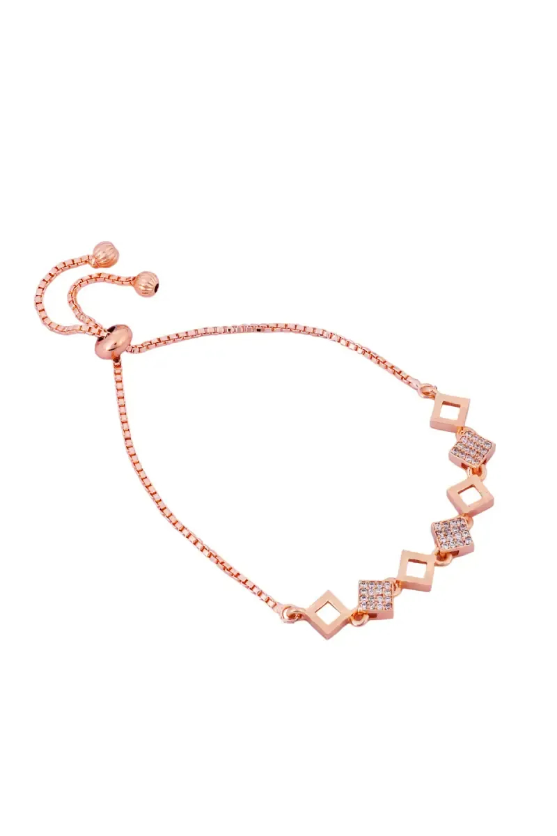 Cubic Zirconia Diamond Shape Adjustable Bracelet