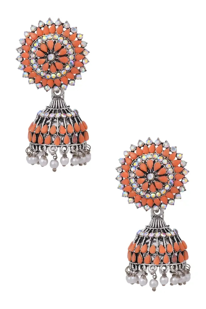 Floral Design Jhumki Earrings for Girls & Women